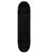 A black skateboard deck top shown vertically against a plain white background.