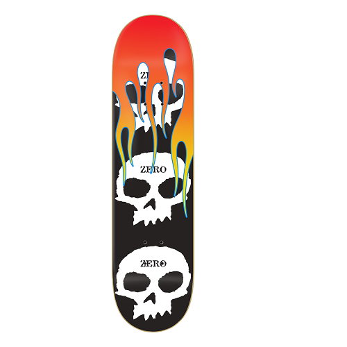 Zero 8.25 3 Skull with Flames Deck