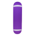 A neon purple FA skateboard with an embossed graphic and logo on a white background. 