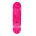 Top of a FA skateboard in pink stain with the name Berle and Fucking Awesome on a white background. 