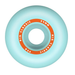 Back of a blue Pig skateboard wheel featuring a orange ring with text Pig Classic 52mm 99a.