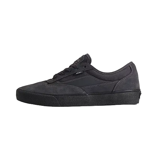 Dark grey sneaker with black sole.