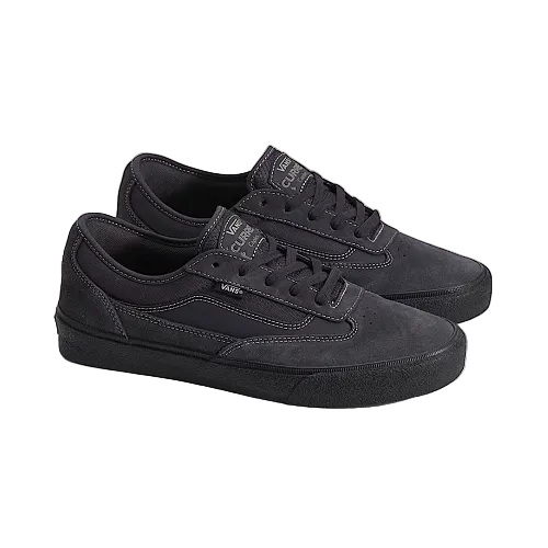 Dark grey sneaker with black sole.