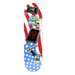 Skateboard deck with American flag design and various graphic elements on a white background