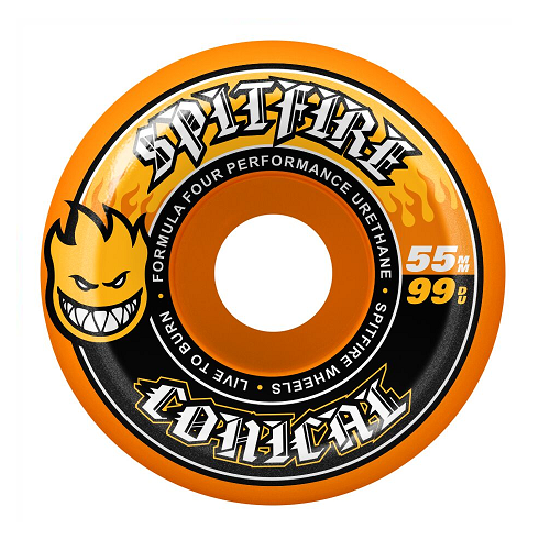 Orange spitfire wheel conical full size 55 on a white background.