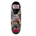 A black and silver Heroin Skateboard featuring an egg man holding a hammer and knife with the bloody text Heroin Skateboards Curb Killer X.