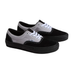 A pair of Vans Era sneakers in black and light gray suede, featuring white laces and a thick black platform sole, shown against a plain white background.