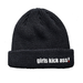 A black foundation skateboards beanie with the embroidered text Girls kick Ass!