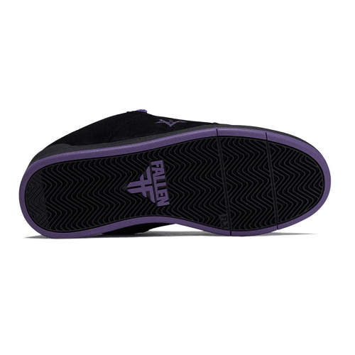 Black shoe with black sole featuring a Fallen logo.