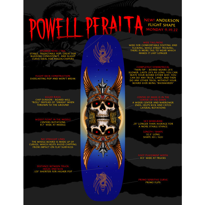 Powell Peralta 8.7 Flight Deck Anderson Heron 2 Egg Shape Deck