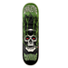 A black and green Creature skateboard featuring a skull hippie stoner and the words Gravette and Creature.