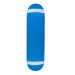 A blue FA skateboard with an embossed graphic and logo on a white background. 