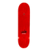 Top of an FA skateboard in red stain with text Louie and Fucking Awesome on a white background. 