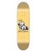 A Meow skateboard deck featuring Kristin Ebeling's Magoo dog on a beige background.