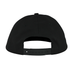 Back of the black snapback hat. 