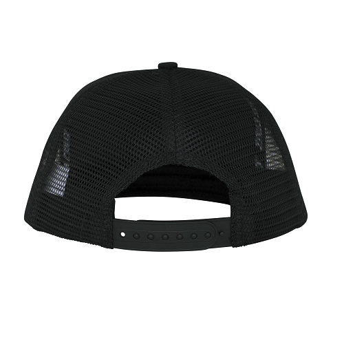 Back of mesh hat in black. 