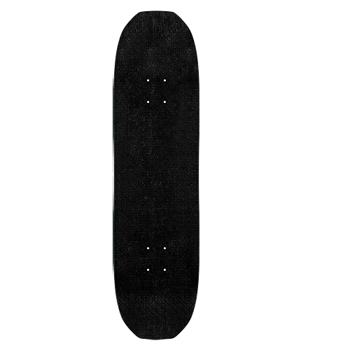 Top of a Powell Peralta flight deck showing the carbon fiber woven together, shown vertically against a plain white background.
