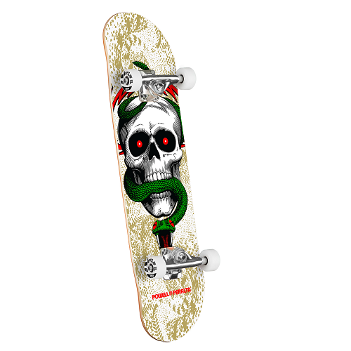 Powell Peralta 7.75 Skull & Snake White Metallic Gold Complete