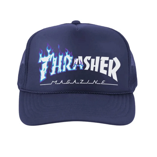 Thrasher Snapback Mesh Hat Ignite Navy