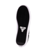The black and white outsole of a Fallen brand sneaker, showing the textured tread pattern and the white Fallen logo in the center, isolated on a white background.