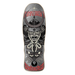 Silver Santa Cruz skateboard featuring Winkowski's samauri graphic on a white background. 