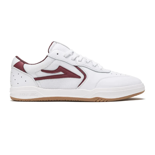 Lakai Shoes Atlantic White Burgundy Leather — KillerSkateShop Lakai Shoes Atlantic White Burgundy Leather — KillerSkateShop