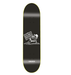 A black skateboard deck with a white graphic of a character holding a sign that reads 'I'm on the market' and the model name 'GX1000' printed near the bottom, shown against a plain white background.