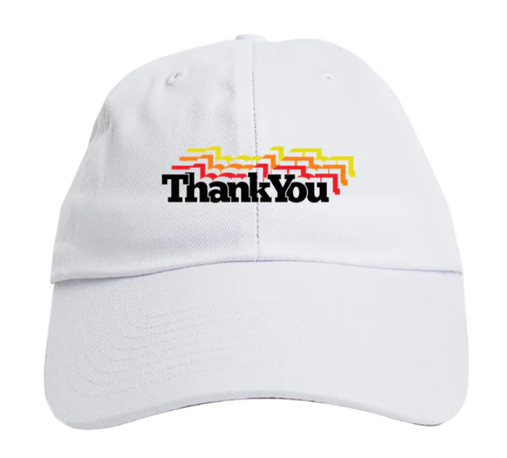 Thank You Retro Hat White